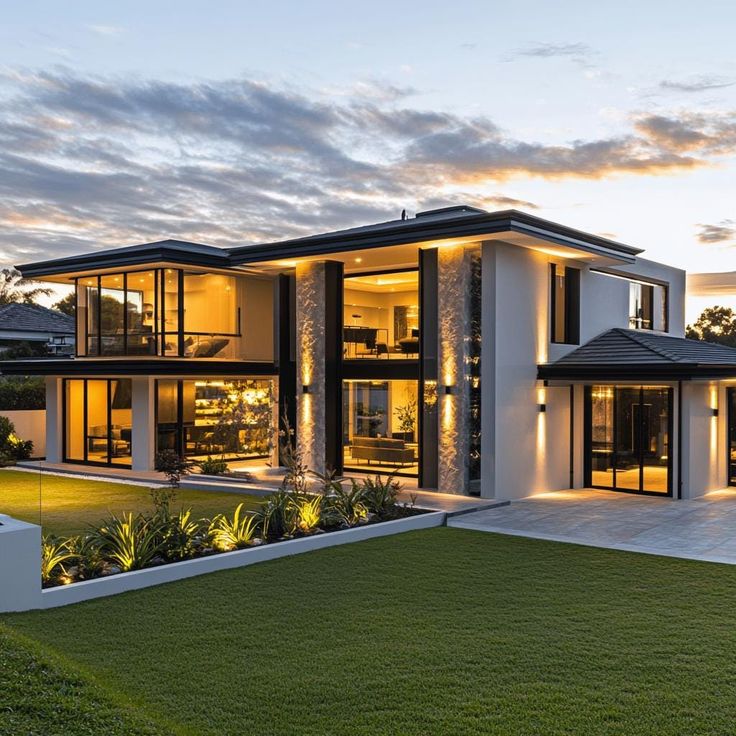 luxury modern mansion exterior dream house digital download ai art printable elegant real estate aesthetic wall decor